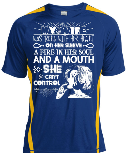 My Wife Was Born With Her Heart T Shirt, Fire In Her Soul T Shirt, Cool Shirt