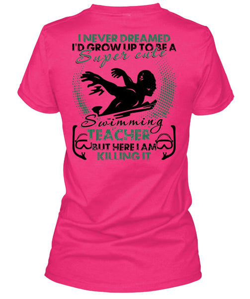 Cute Swimming Teacher T Shirt, I Love Swimming T Shirt