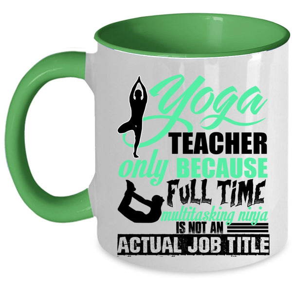 Cute Yoga Teacher Coffee Mug, Yoga Teacher Accent Mug