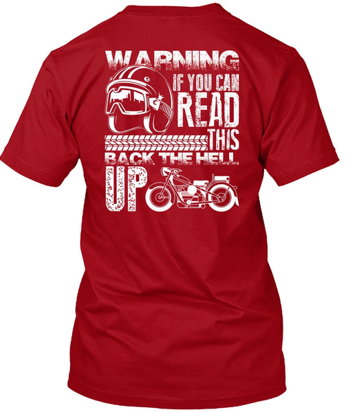 You Can Read T Shirt, This Back The Hell Up T Shirt