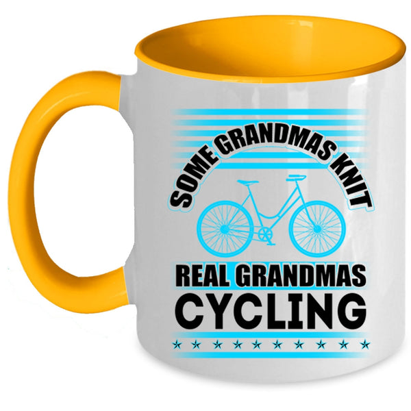 Real Grandmas Cycling Coffee Mug, Some Grandmas Knit Accent Mug