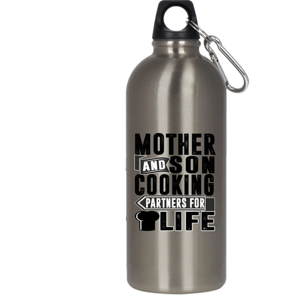 Mother And Son 20 oz Stainless Steel Bottle,Cooking Partners For Life Outdoor Sports Water Bottle