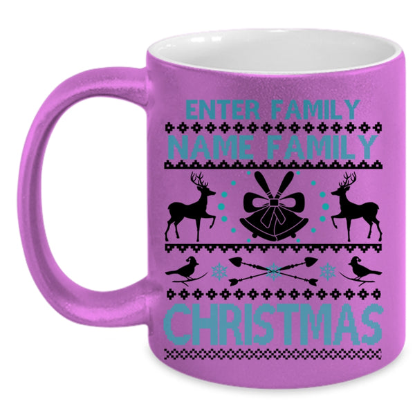 Christmas Family Vacation Coffee Mug, Enter Family Name Family Christmas Accent Mug