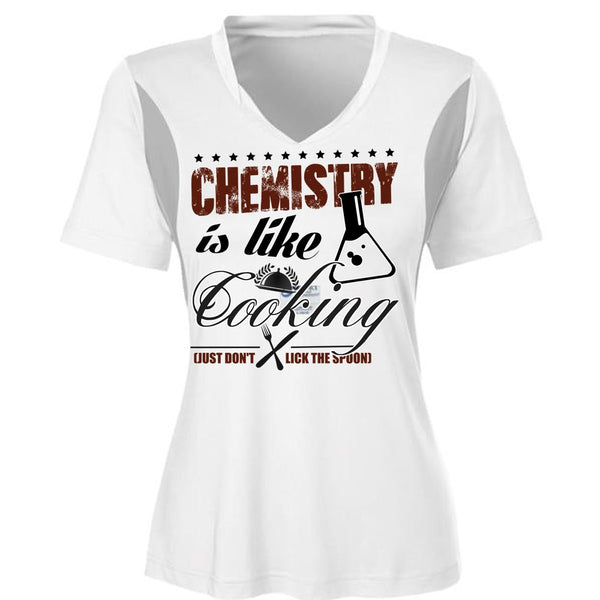 Chemistry Is Like Cooking T Shirt, Being A Cooker T Shirt, Cool Shirt (Ladies LS Heather V-Neck)