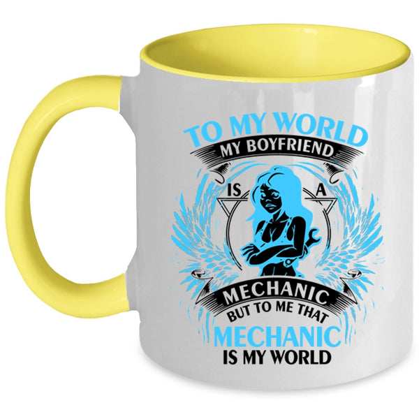 Cool Couple Coffee Mug, My Boyfriend Is A Mechanic Accent Mug