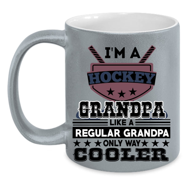 Regular Grandpa Coffee Mug, I'm A Hockey Grandpa Accent Mug