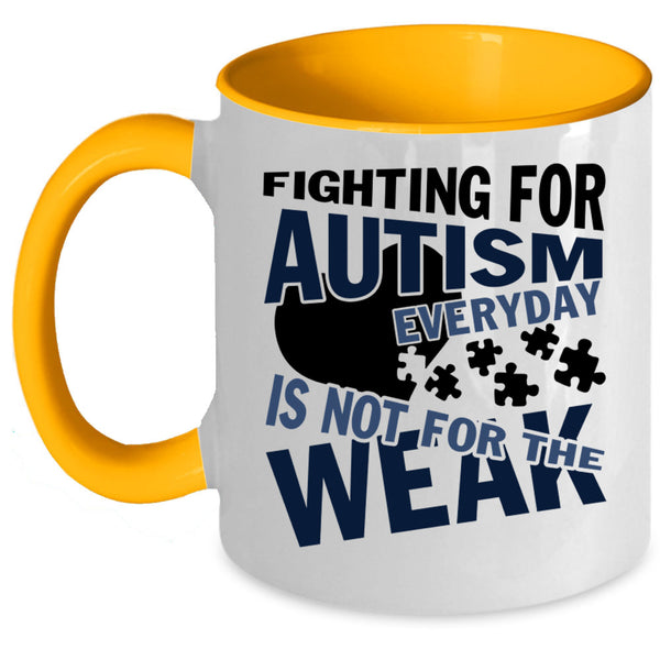 Cute Autism Child Coffee Mug, Fighting For Autism Everyday Accent Mug