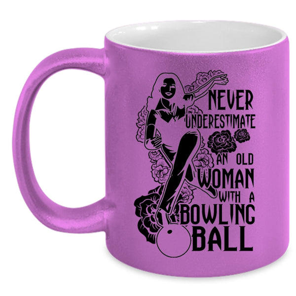 Cool Grandma Coffee Mug, An Old Woman With A Bowling Ball Accent Mug