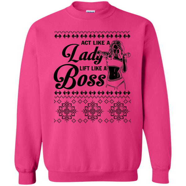 Lady Merry Christmas T Shirt, Act Like A Lady Sweatshirt
