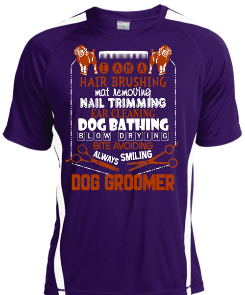 Always Smiling Dog Groomer T Shirt, I Am A Hair Brushing T Shirt, Cool Shirt