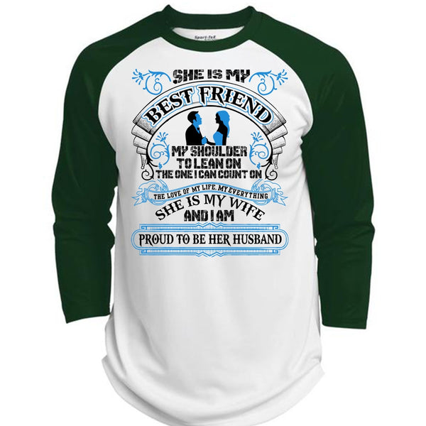 She Is My Best Friend T Shirt, I Love Wife T Shirt, Awesome T-Shirts  (Polyester Game Baseball Jersey)