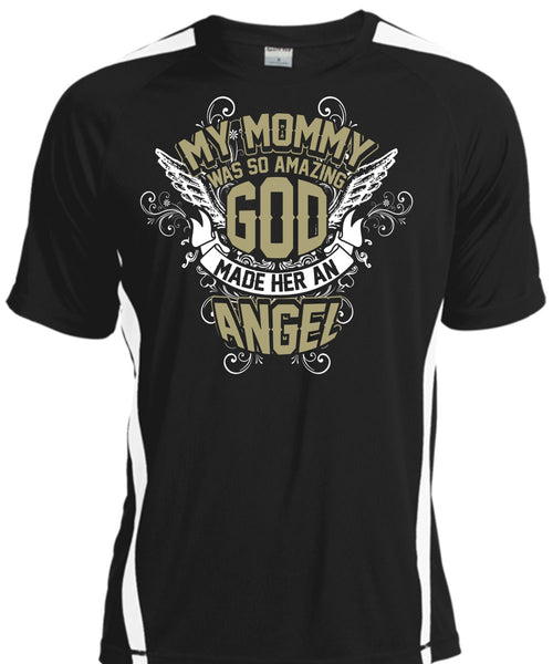 A black t-shirt with the shopify logo