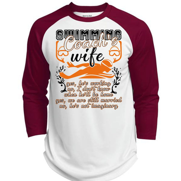 Swimming Coach's Wife T Shirt, I Love Swimming T Shirt, Awesome T-Shirts  (Polyester Game Baseball Jersey)