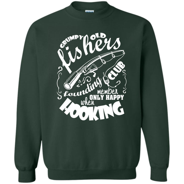 Only Happy When Hooking T Shirt, Coolest Fishing Sweatshirt