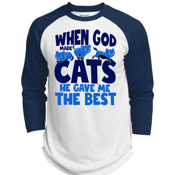 When God Made Cats T Shirt, I Love My Cats T Shirt, Awesome T-Shirts  (Polyester Game Baseball Jersey)