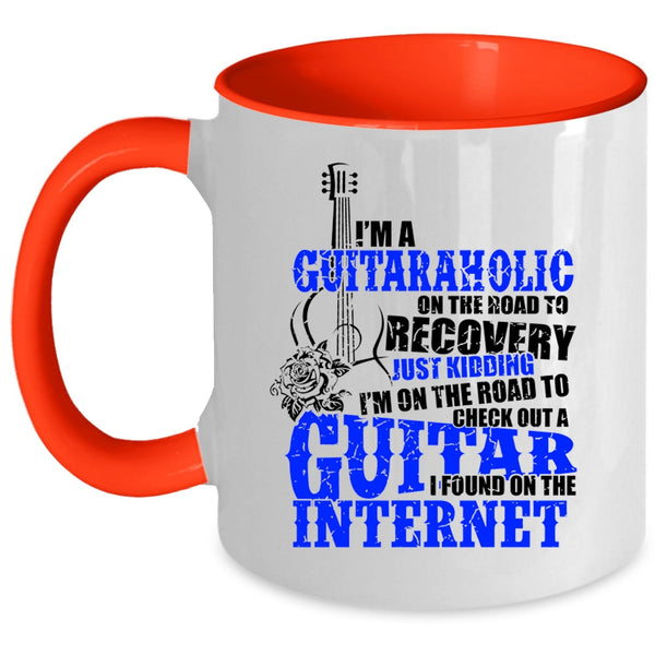 Funny Gift For Guitarist Coffee Mug, I'm A Guitaraholic Accent Mug