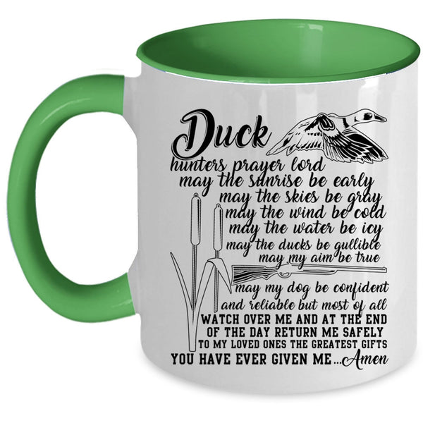 Funny Duck Hunting Coffee Mug, Duck Hunter Prayer Accent Mug
