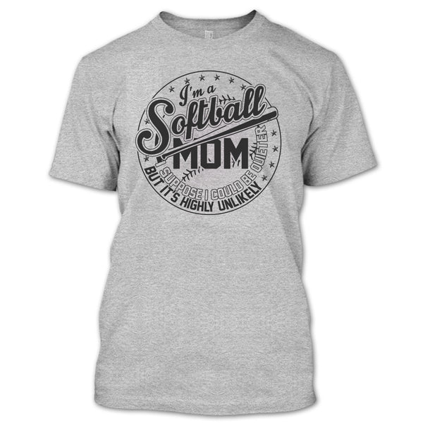 I'm A Softball Mom T Shirt, Sporty Mom T Shirt