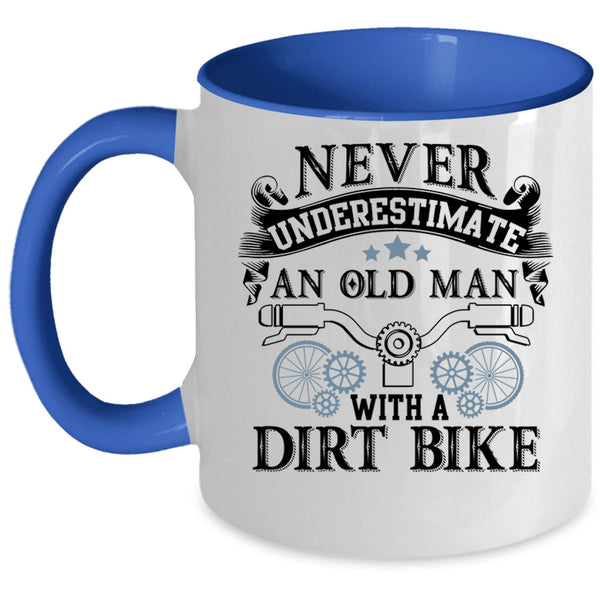 Cool Grandpa Coffee Mug, An Old Man With A Dirt Bike Accent Mug