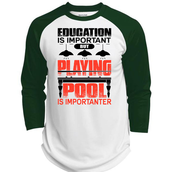 Playing Pool Is Importanter T Shirt, I Love Pool T Shirt, Awesome T-Shirts  (Polyester Game Baseball Jersey)