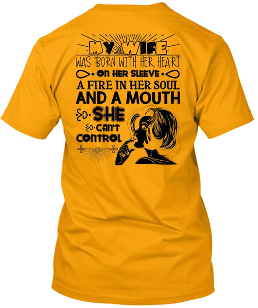 My Wife Was Born With Her Heart T Shirt, I Love Wife T Shirt