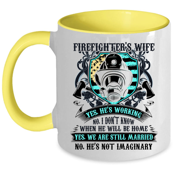 Cute Gift For Wedding Coffee Mug, Firefighter's Wife Accent Mug