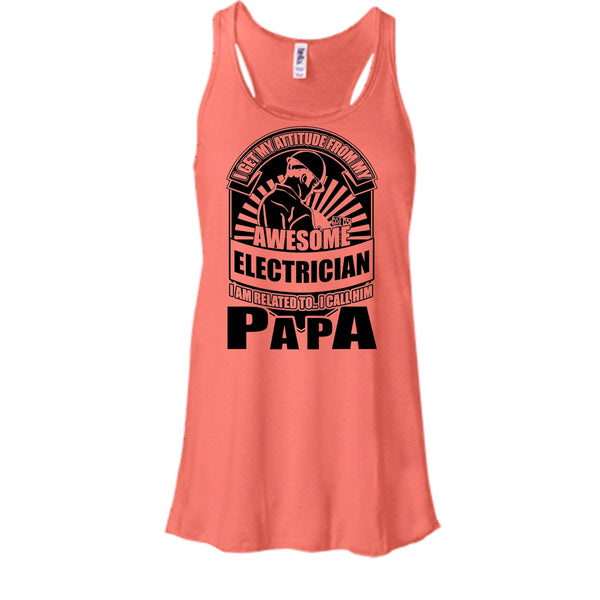 Awesome Electrician T Shirt, Coolest Electrician Papa Tank Top