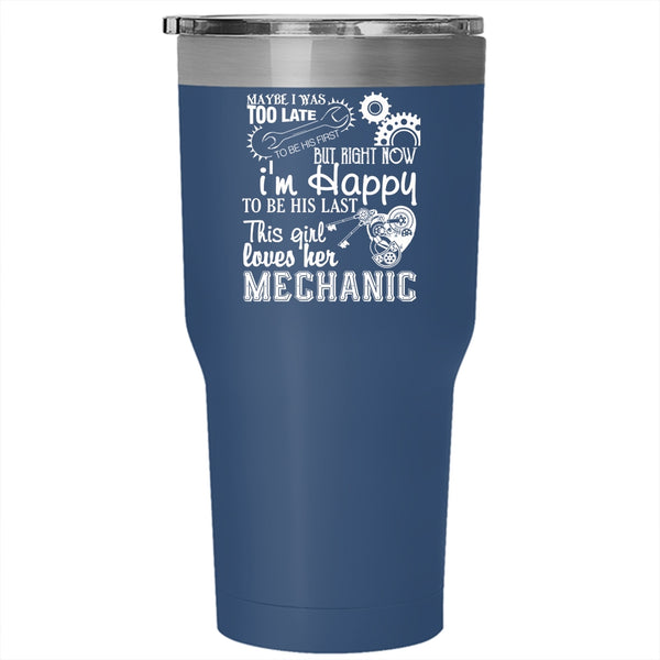 This Girl Loves Her Mechanic Tumbler 30 oz Stainless Steel, Cute Mechanic's Wife Travel Mug