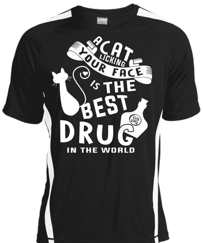 A black t-shirt with the shopify logo