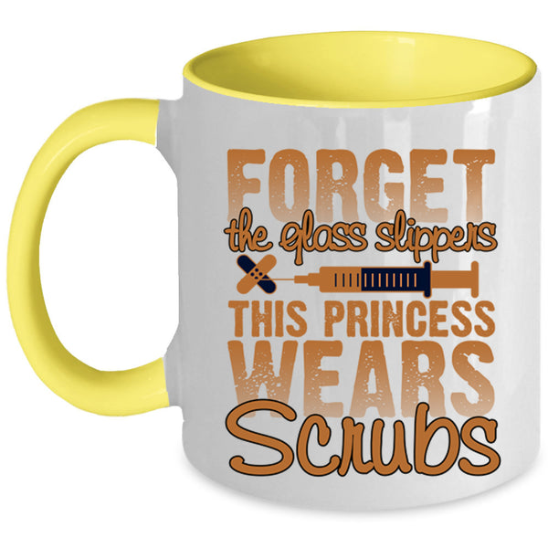 Lovely Nurses Coffee Mug, This Princess Wears Scrubs Accent Mug