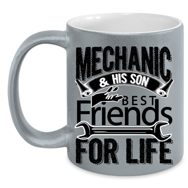 Best Friends For Life Coffee Mug, Mechanic And His Son Accent Mug