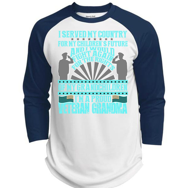 I'm A Proud Veteran Grandma T Shirt, I Love Veteran T Shirt, Awesome T-Shirts  (Polyester Game Baseball Jersey)