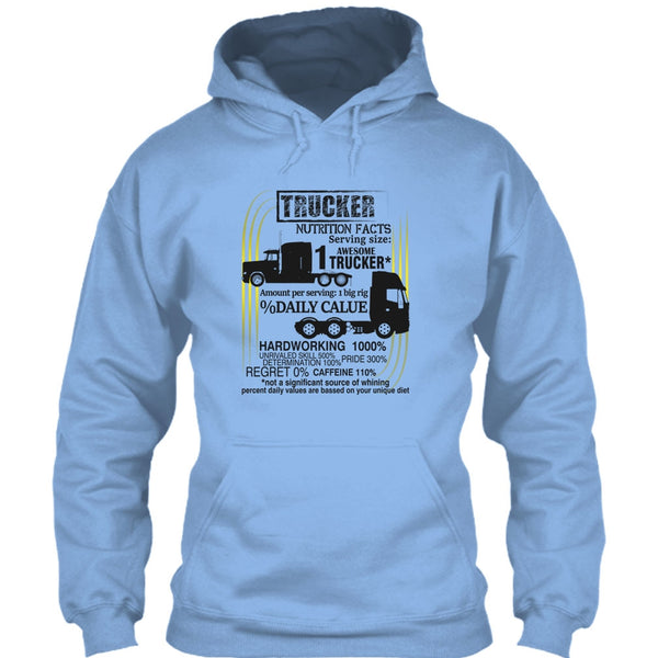 Trucker Nutrition Facts T Shirt, Coolest Trucker T Shirt
