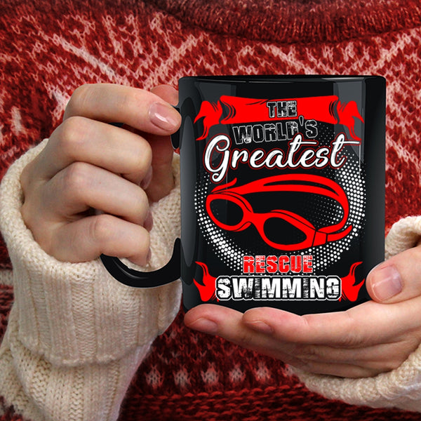 The World's Greatest Rescue Swimming Coffee Mug, Funny Swimming Coffee Cup