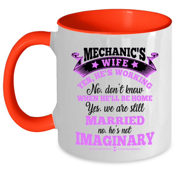 Cool Just Married Coffee Mug, Mechanic's Wife Accent Mug