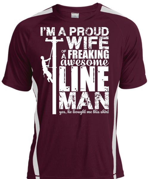 I'm A Proud Wife T Shirt, Awesome Lineman T Shirt, Cool Shirt
