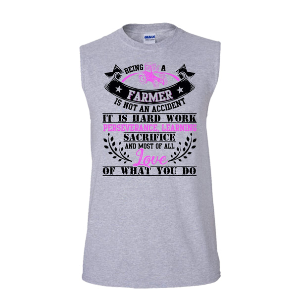 Being A Farmer Is Not An Accident T Shirt, Coolest Farmer T Shirt, Awesome t-shirts (Men's Cotton Sleeveless)
