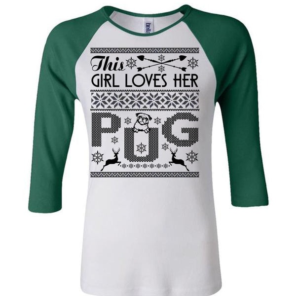 This Girl Loves Her Pug T Shirt, I Love My Dog T Shirt, Awesome T-Shirts