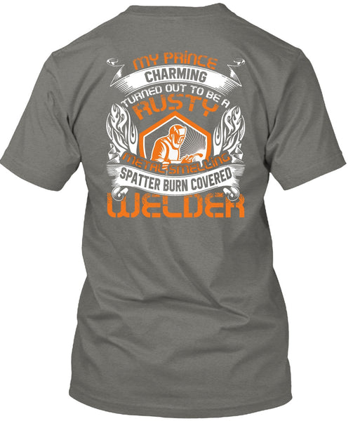 Spatter Burn Covered Welder T Shirt, I Love Welding T Shirt