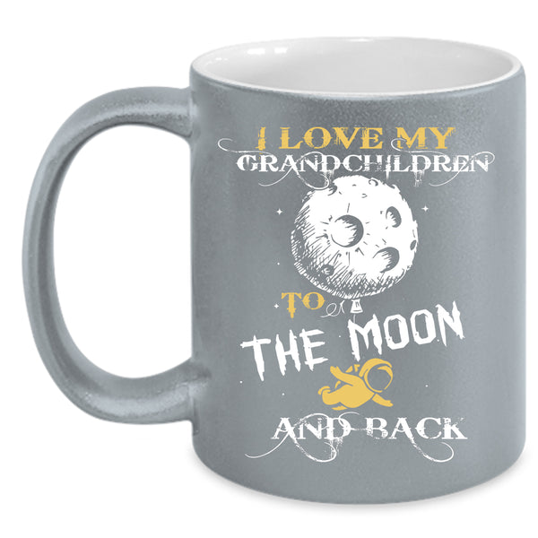 I Love My Grandchildren To The Moon And Back Coffee Mug, Cute Coffee Cup