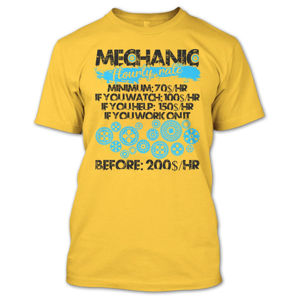 Mechanic Hourly Rate T Shirt, Coolest Mechanic T Shirt