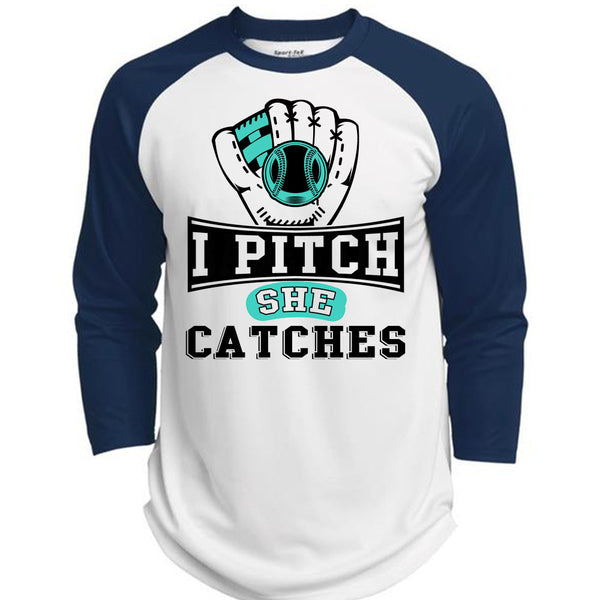 I Pitch She Catch T Shirt, Being A Baseball Player T Shirt, Awesome T-Shirts  (Polyester Game Baseball Jersey)