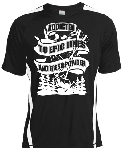 A black t-shirt with the shopify logo
