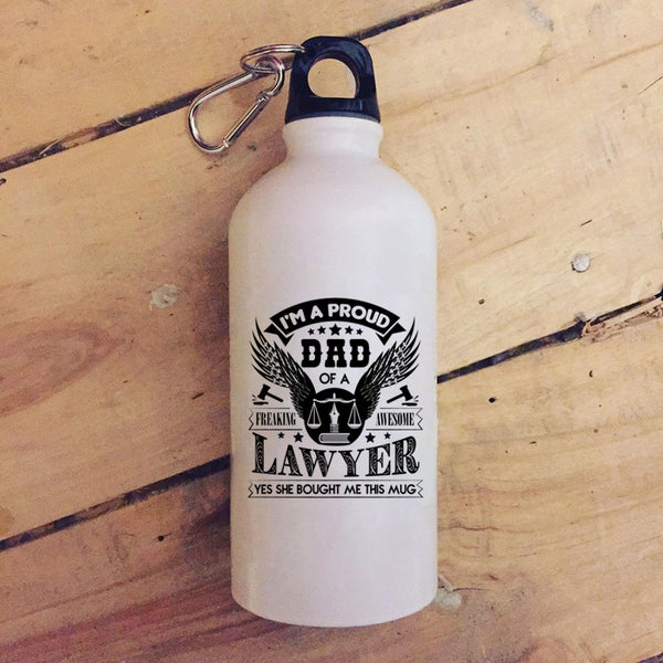 I'm A Proud Dad Of An Awesome Lawyer 20 oz Stainless Steel Bottle,Cool Dad Outdoor Sports Water Bottle