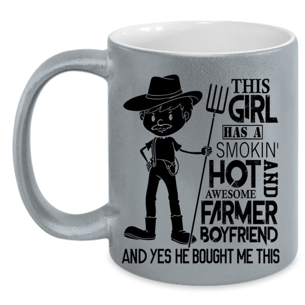 Awesome Farmer Coffee Mug, This Girl Has A Farmer Boyfriend Accent Mug