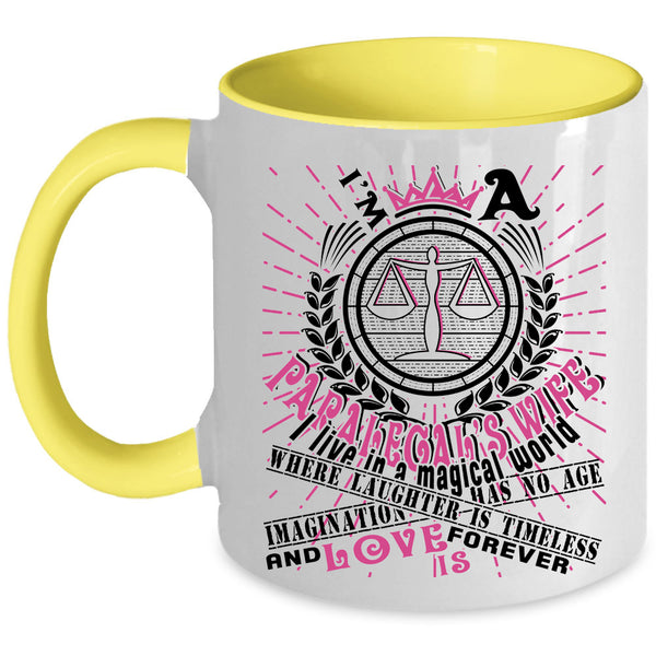 Just Married Coffee Mug, I'm A Paralegal's Wife Accent Mug