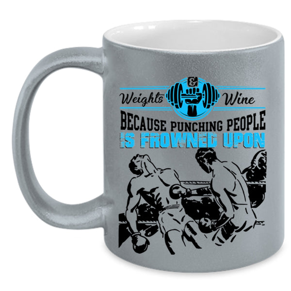 Cool Gift For My Son Coffee Mug, Weights Wine Accent Mug