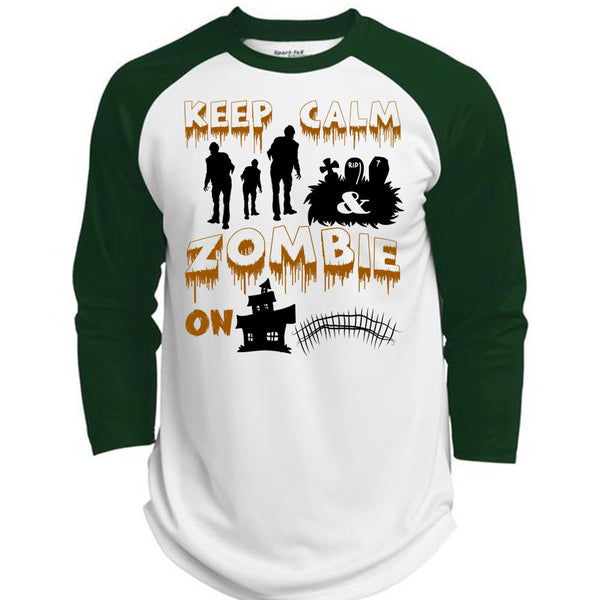 Keep Calm Zombie On T Shirt, Wait For Halloween T Shirt, Awesome T-Shirts  (Polyester Game Baseball Jersey)