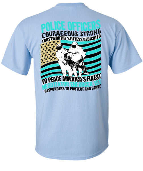 Police Officers Courageous Strong T Shirt, I Love Police T Shirt