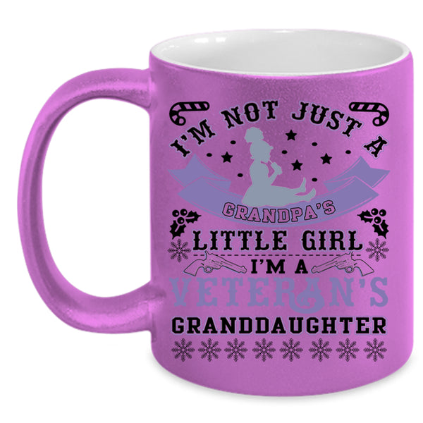 Cute Veteran Coffee Mug, I'm A Veteran's Granddaughter Accent Mug
